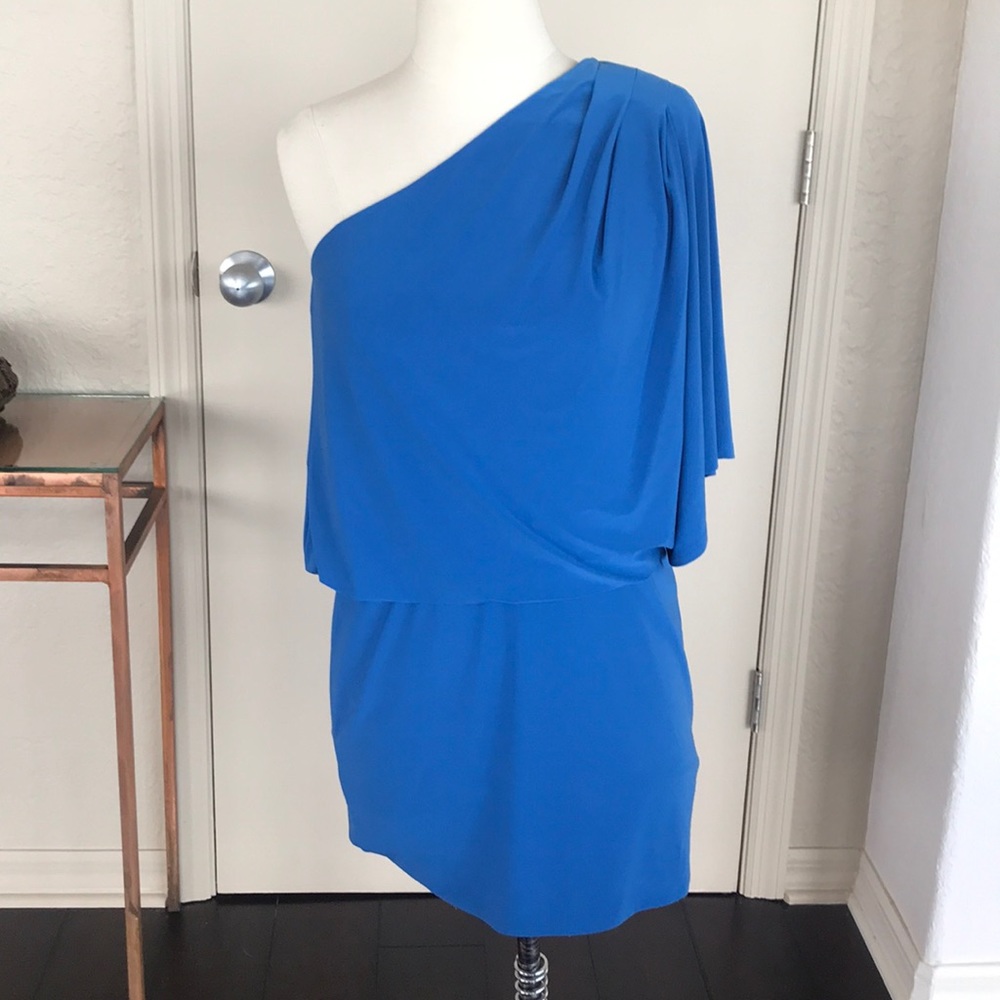 Blue one shoulder dress
